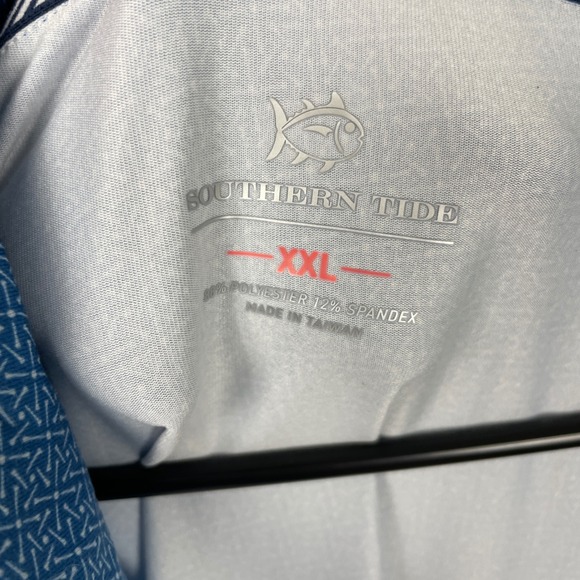 Southern Tide Men's XXL Blue 1/4 Zip Long Sleeve Pullover Golf Shirt - Picture 3 of 10